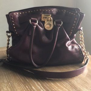 Michael Kors maroon leather bag